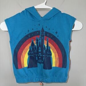 Disneyland Resort Girls Hoodie Sleeveless Sweatshirt Sz XS Cinched Waist Disney